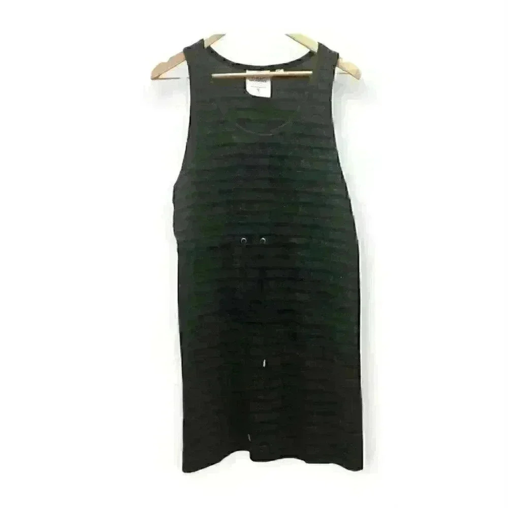 Cheap Monday Draw Dress Striped Drawstring Linen Blend Comfort Fit